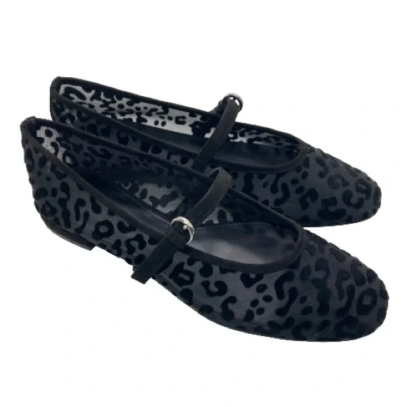 J. Crew Factory Black Leopard mesh Mary Jane flats - Picture 6 of 13